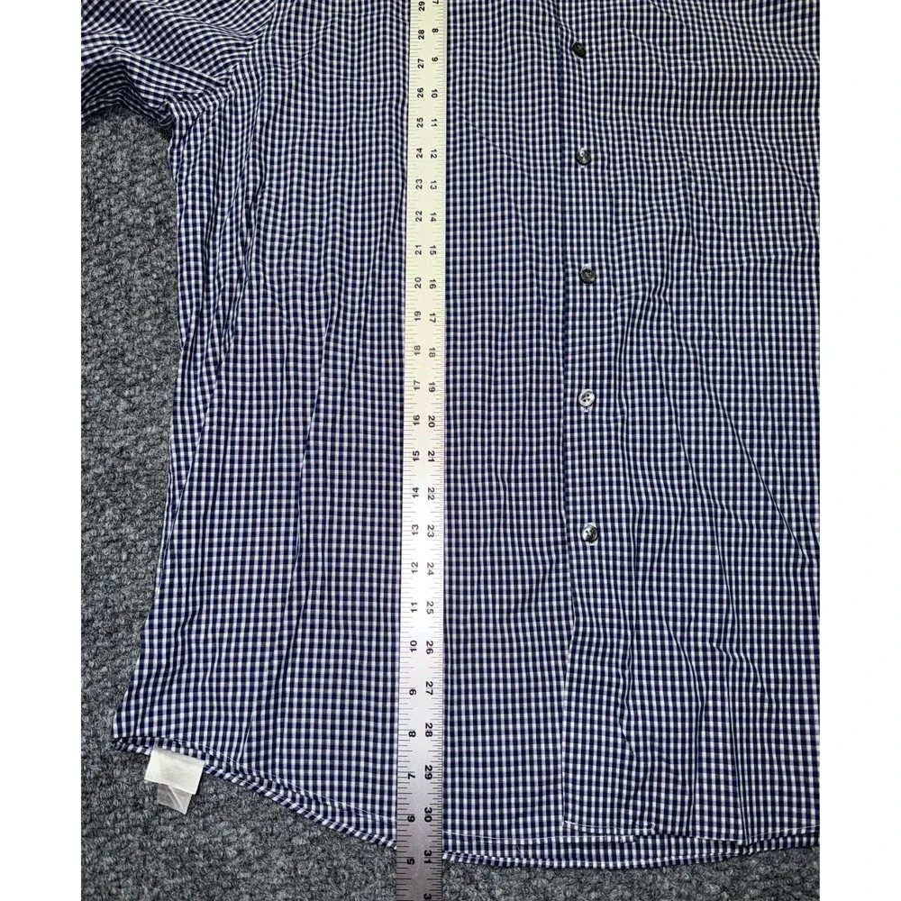 Calvin Klein Steel+ Men's Regular Fit Gingham Check Long Sleeve‎ Shirt Large